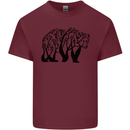 Bear Tree Animal Ecology Mens Cotton T-Shirt Tee Top Maroon