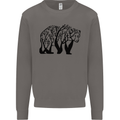 Bear Tree Animal Ecology Mens Sweatshirt Jumper Charcoal