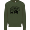 Bear Tree Animal Ecology Mens Sweatshirt Jumper Forest Green