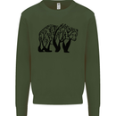 Bear Tree Animal Ecology Mens Sweatshirt Jumper Forest Green