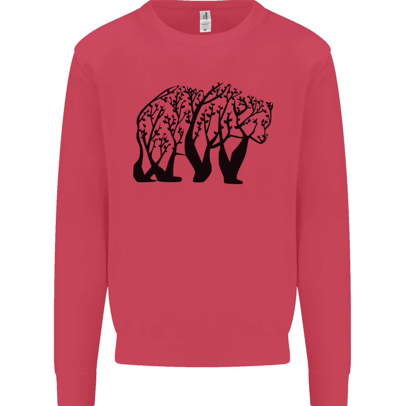 Bear Tree Animal Ecology Mens Sweatshirt Jumper Heliconia