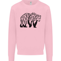 Bear Tree Animal Ecology Mens Sweatshirt Jumper Light Pink