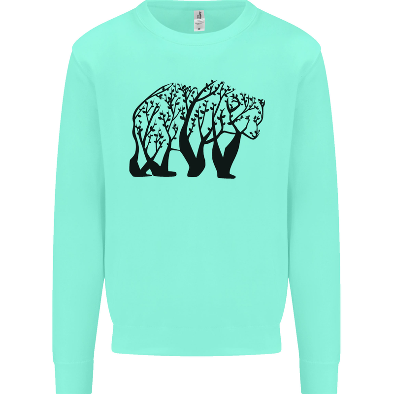 Bear Tree Animal Ecology Mens Sweatshirt Jumper Peppermint