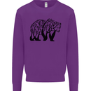 Bear Tree Animal Ecology Mens Sweatshirt Jumper Purple