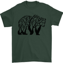 Bear Tree Animal Ecology Mens T-Shirt Cotton Gildan Forest Green