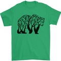 Bear Tree Animal Ecology Mens T-Shirt Cotton Gildan Irish Green