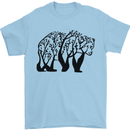 Bear Tree Animal Ecology Mens T-Shirt Cotton Gildan Light Blue