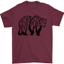 Bear Tree Animal Ecology Mens T-Shirt Cotton Gildan Maroon