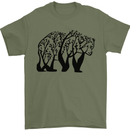 Bear Tree Animal Ecology Mens T-Shirt Cotton Gildan Military Green