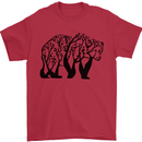 Bear Tree Animal Ecology Mens T-Shirt Cotton Gildan Red