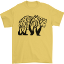 Bear Tree Animal Ecology Mens T-Shirt Cotton Gildan Yellow