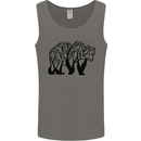 Bear Tree Animal Ecology Mens Vest Tank Top Charcoal