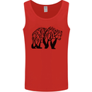 Bear Tree Animal Ecology Mens Vest Tank Top Red