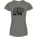 Bear Tree Animal Ecology Womens Petite Cut T-Shirt Charcoal