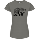 Bear Tree Animal Ecology Womens Petite Cut T-Shirt Charcoal