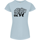 Bear Tree Animal Ecology Womens Petite Cut T-Shirt Light Blue