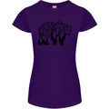 Bear Tree Animal Ecology Womens Petite Cut T-Shirt Purple