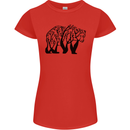 Bear Tree Animal Ecology Womens Petite Cut T-Shirt Red