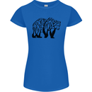 Bear Tree Animal Ecology Womens Petite Cut T-Shirt Royal Blue