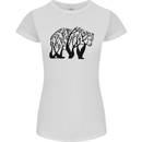 Bear Tree Animal Ecology Womens Petite Cut T-Shirt White