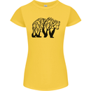 Bear Tree Animal Ecology Womens Petite Cut T-Shirt Yellow