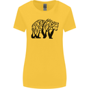 Bear Tree Animal Ecology Womens Wider Cut T-Shirt Yellow