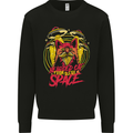 Bearded Cat From Space Outer Aliens UFO Mens Sweatshirt Jumper Black