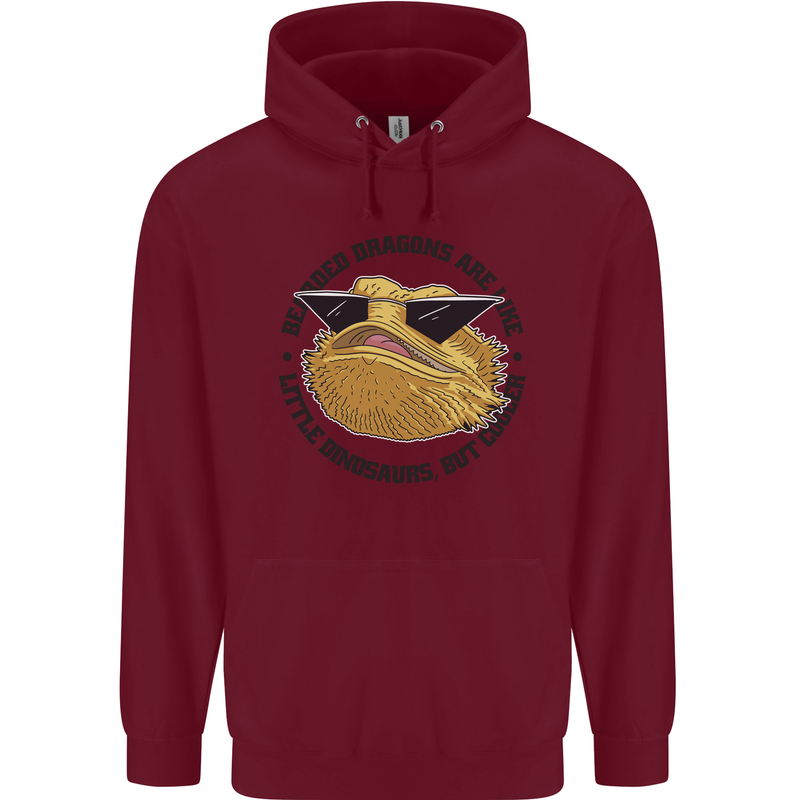 Bearded Dragons Are Like Little Dinosaurs Childrens Kids Hoodie Maroon