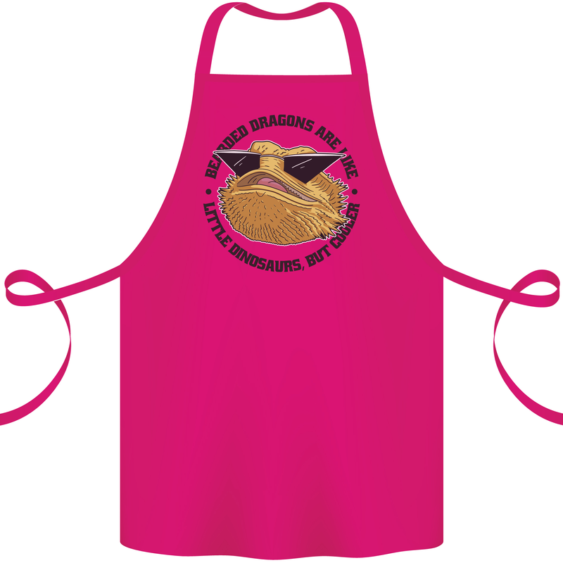 Bearded Dragons Are Like Little Dinosaurs Cotton Apron 100% Organic Pink