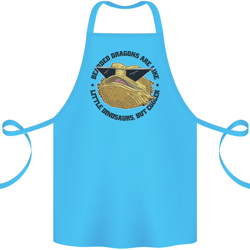 Bearded Dragons Are Like Little Dinosaurs Cotton Apron 100% Organic Turquoise