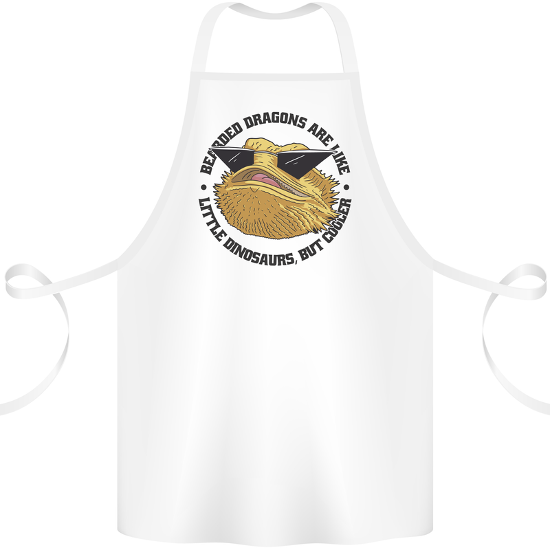 Bearded Dragons Are Like Little Dinosaurs Cotton Apron 100% Organic White
