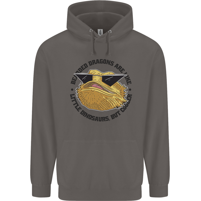 Bearded Dragons Are Like Little Dinosaurs Mens 80% Cotton Hoodie Charcoal