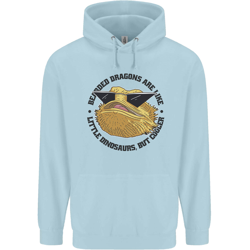 Bearded Dragons Are Like Little Dinosaurs Mens 80% Cotton Hoodie Light Blue