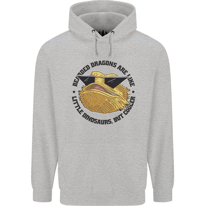 Bearded Dragons Are Like Little Dinosaurs Mens 80% Cotton Hoodie Sports Grey
