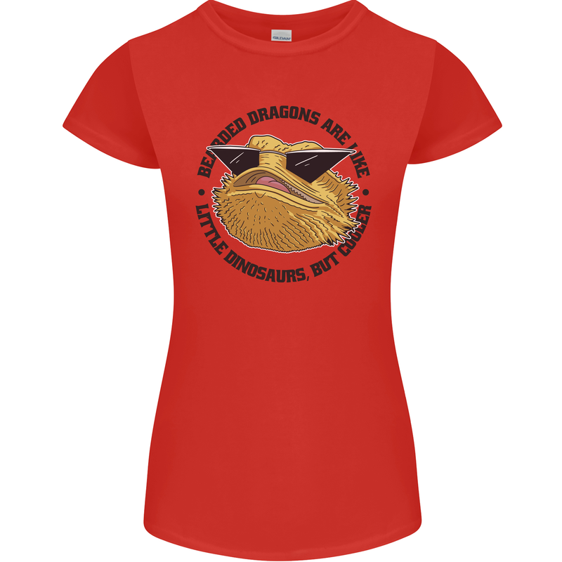 Bearded Dragons Are Like Little Dinosaurs Womens Petite Cut T-Shirt Red