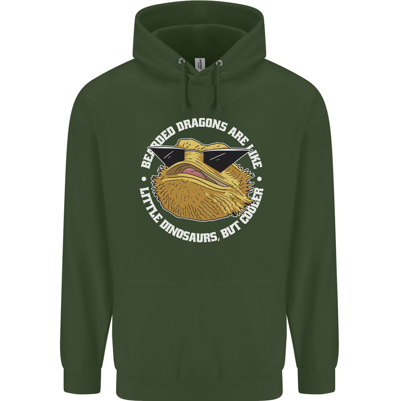 Bearded Dragons Like Little Dinosaurs Childrens Kids Hoodie Forest Green