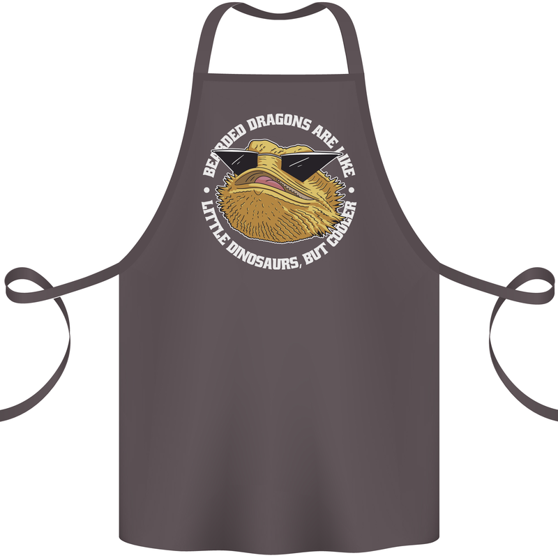 Bearded Dragons Like Little Dinosaurs Cotton Apron 100% Organic Dark Grey