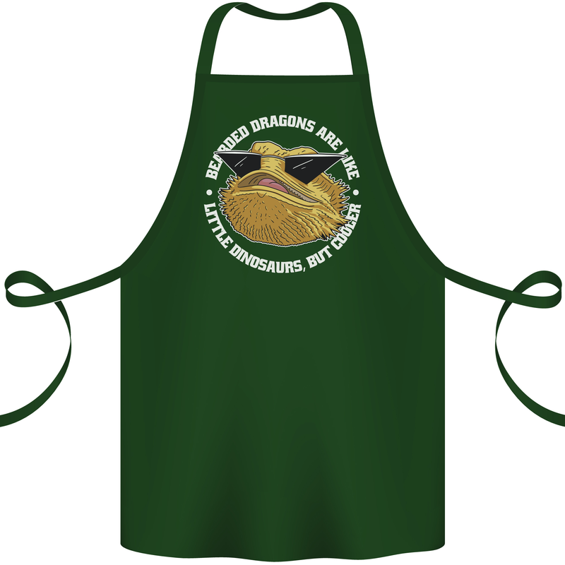 Bearded Dragons Like Little Dinosaurs Cotton Apron 100% Organic Forest Green