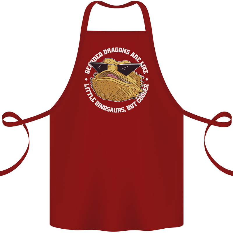 Bearded Dragons Like Little Dinosaurs Cotton Apron 100% Organic Maroon