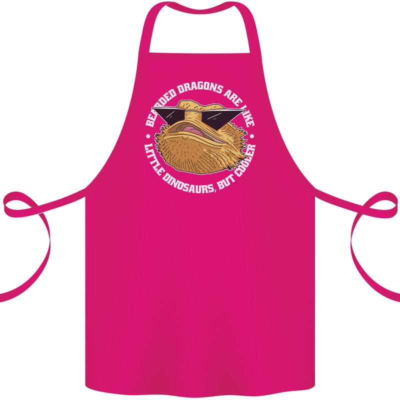 Bearded Dragons Like Little Dinosaurs Cotton Apron 100% Organic Pink