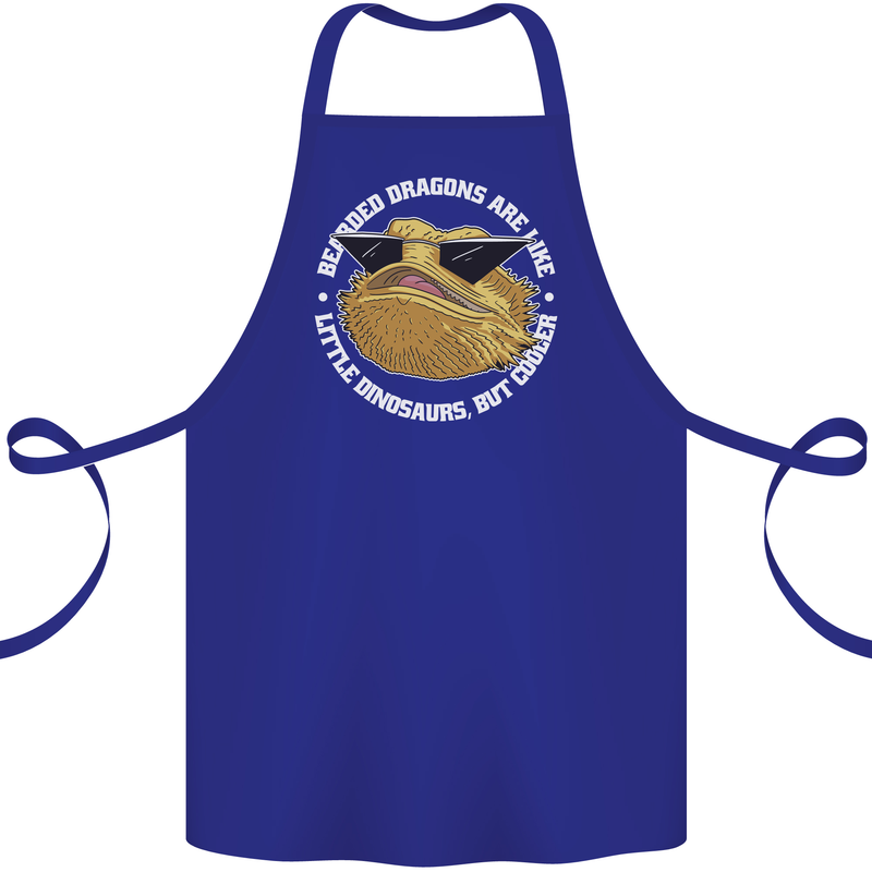 Bearded Dragons Like Little Dinosaurs Cotton Apron 100% Organic Royal Blue