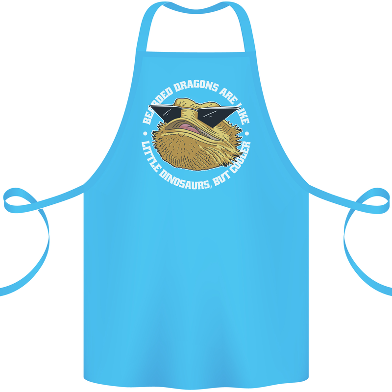 Bearded Dragons Like Little Dinosaurs Cotton Apron 100% Organic Turquoise