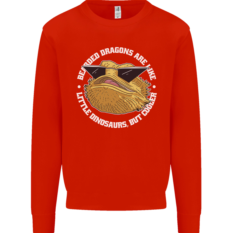 Bearded Dragons Like Little Dinosaurs Kids Sweatshirt Jumper Bright Red