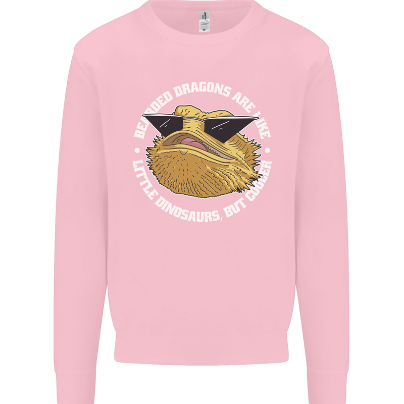 Bearded Dragons Like Little Dinosaurs Kids Sweatshirt Jumper Light Pink