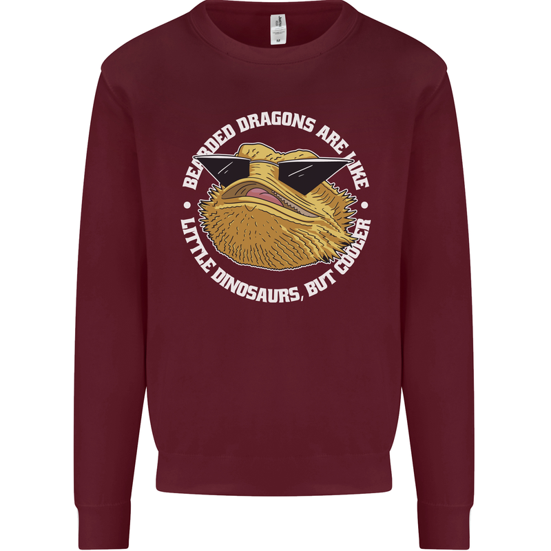 Bearded Dragons Like Little Dinosaurs Kids Sweatshirt Jumper Maroon