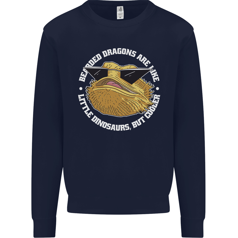 Bearded Dragons Like Little Dinosaurs Kids Sweatshirt Jumper Navy Blue
