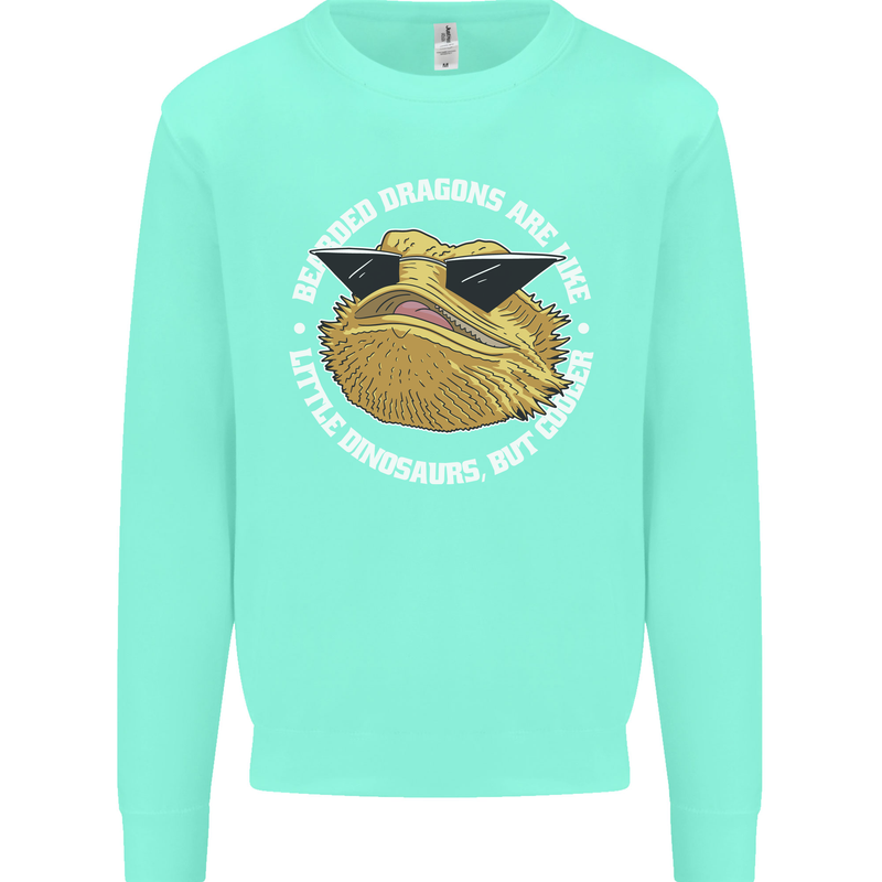 Bearded Dragons Like Little Dinosaurs Kids Sweatshirt Jumper Peppermint