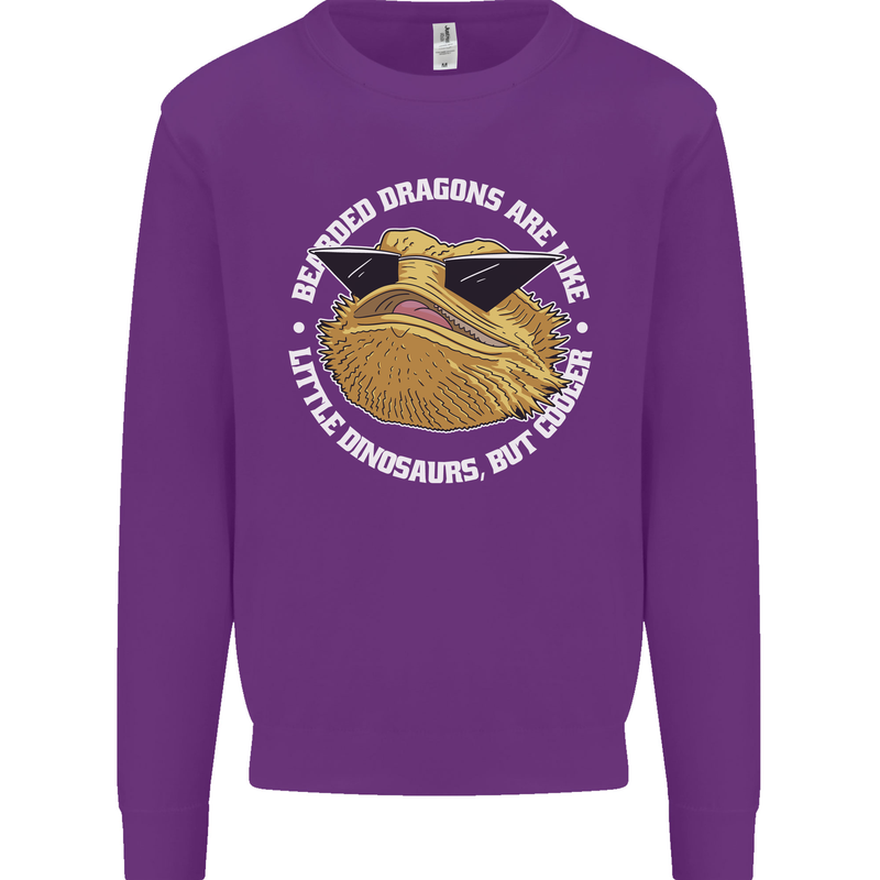 Bearded Dragons Like Little Dinosaurs Kids Sweatshirt Jumper Purple