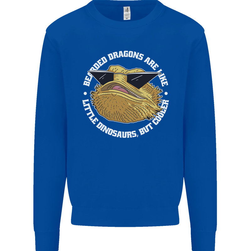 Bearded Dragons Like Little Dinosaurs Kids Sweatshirt Jumper Royal Blue
