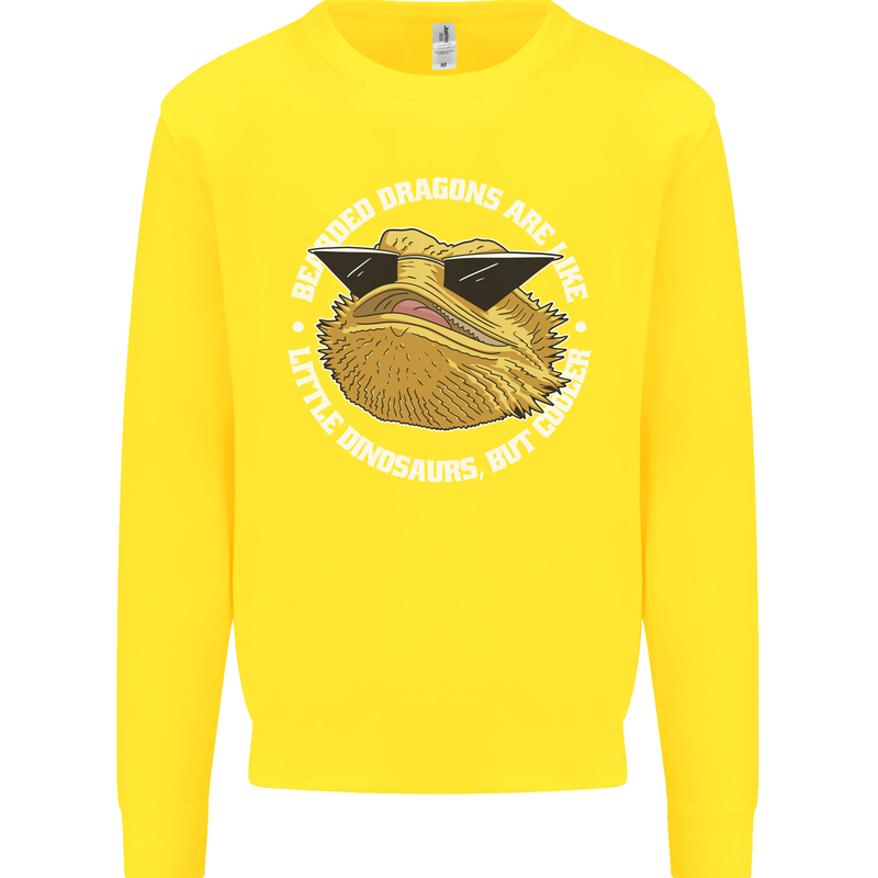 Bearded Dragons Like Little Dinosaurs Kids Sweatshirt Jumper Yellow